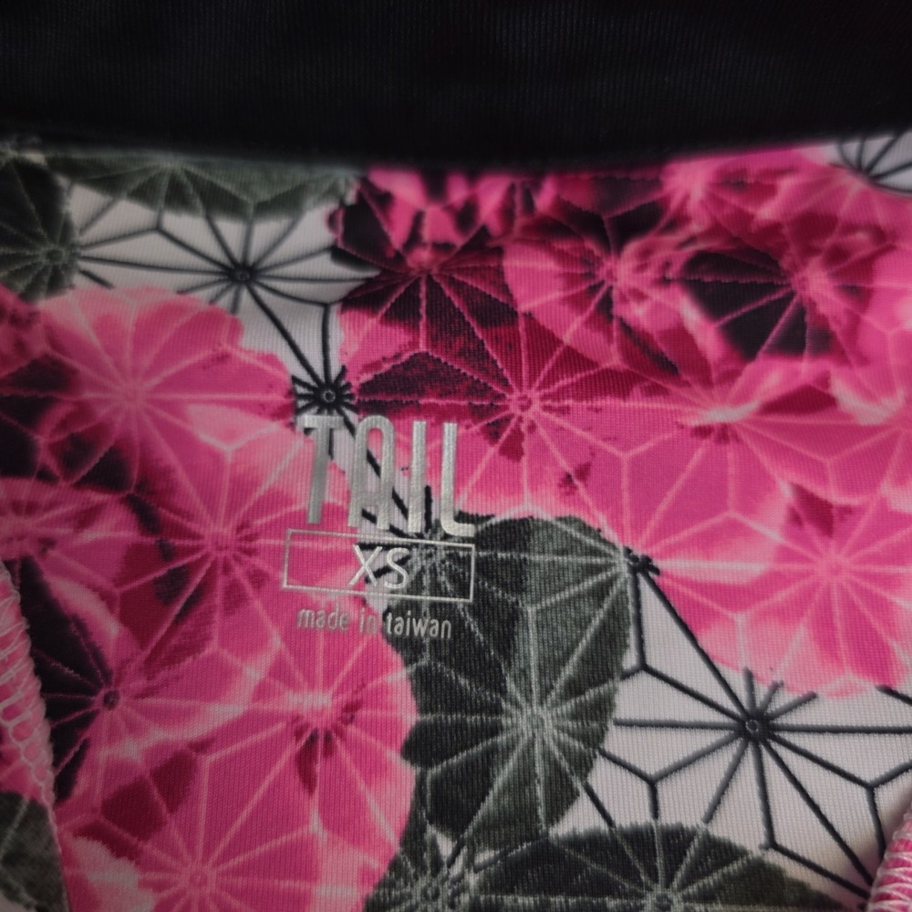 Tail Sleeveless 1/4 Zip Golf Shirt Top Womens XS Pink Floral Geometric Mock Neck - Picture 3 of 7
